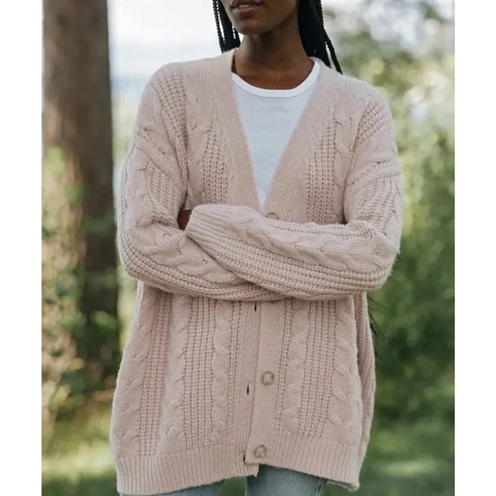 Jenni Kayne Cable Cocoon Cardigan blush Small - Picture 3 of 7